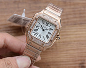 SANTOS LADY 35MM QUARTZ 35MM ROSE GOLD DIAMOND