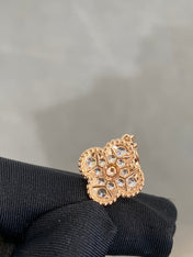 CLOVER 5 MOTIFS PINK GOLD DIAMOND BRACELET