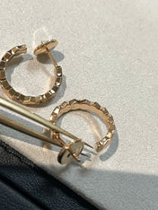 HONEE PINK GOLD DIAMOND HOOP EARRINGS