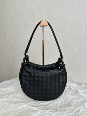 BV MEDIUM GEMELLI 36CM BLACK LAMBSKIN LEATHER