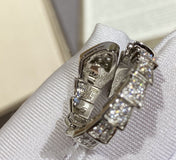 SERPENTI LARGE RING SILVER DIAMOND PAVED