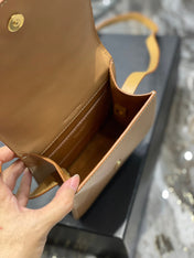 KAIA 18 HANDBAG IN YELLOW CREAM CALFSKIN