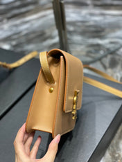 KAIA 18 HANDBAG IN YELLOW CREAM CALFSKIN