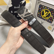 LV 25S BELT 38 MM IN BLACK CALFSKIN 593269