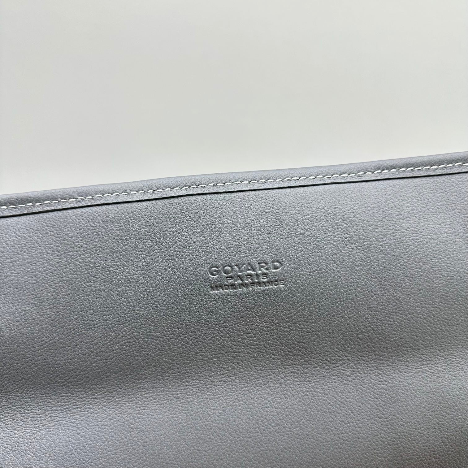 LEGER BACKPACK 37 IN GRAY GOYARDINE CANVAS WITH CALFSKIN TRIM