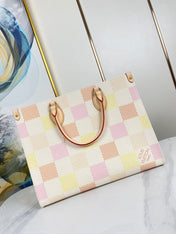 ONTHEGO 35 IN PEACH DAMIER GIANT CANVAS