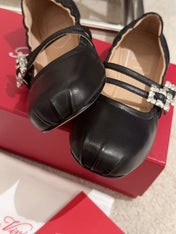 MARY JANES WITH TWO STRAPS IN BLACK SOFT LAMBSKIN