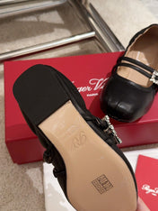 MARY JANES WITH TWO STRAPS IN BLACK SOFT LAMBSKIN