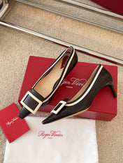 VIV’ CANARD PUMPS IN BLACK SHINY CALFSKIN