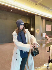 SET HAT AND SCARF IN NAVY BLUE WOOL 422598