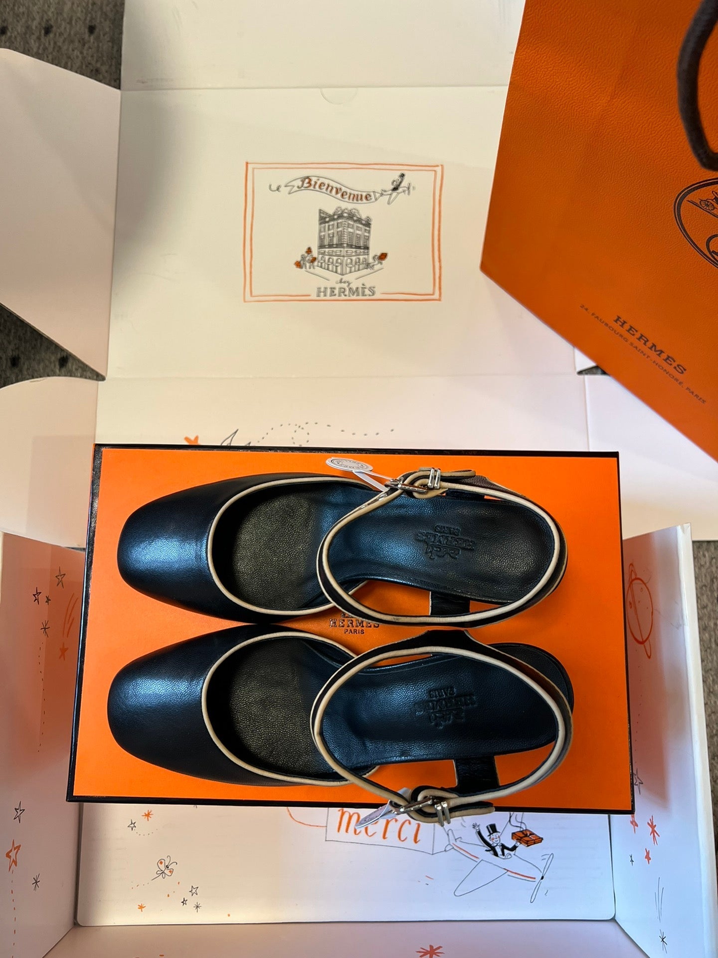 KLEO HIGH SLINGBACK IN BLACK CALFSKIN