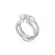 DOUBLE PEARL SILVER RING
