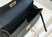 HM KELLY MINI 19 BLACK EPSOM CALFSKIN GOLD HARDWARE