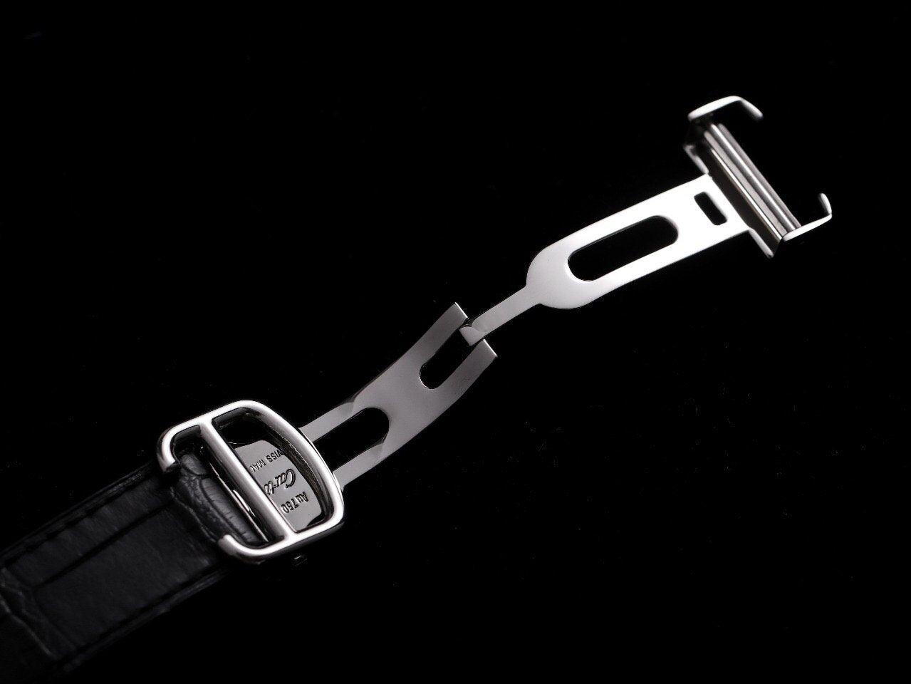 BALLON BLEU 42 BLACK DIAL LEATHER BRACELET