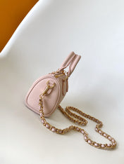 LV 25S NANO SPEEDY BAG 16 IN ROSE AND QUARTZ EMBOSSED GRAINED CALFSKIN