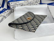 DIOR 25S 30 MONTAIGNE AVENUE POUCH WITH FLAP 30 IN BLUE DIOR OBLIQUE JACQUARD