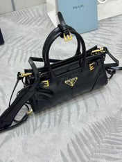 PRADA 25S BONNIE MINI HANDBAG 23 IN BLACK CALFSKIN GOLD HARDWRE