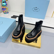 PRADA 25S CHELSEA BOOTS 50MM IN BLACK GLOSSY CALFSKIN