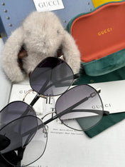 OVERSIZED ROUND FRAME SUNGLASSES G4639 IN METAL