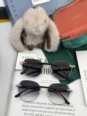 OVERSIZED ROUND FRAME SUNGLASSES G4639 IN METAL