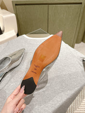 ALAIA SLINGBACK 25S IN SILVER PATENT LEATHER