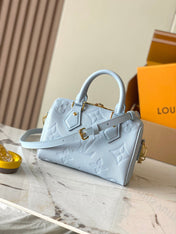 SPEEDY BANDOULIÈRE 20 IN BLUE HOUR MONOGRAM EMPREINTE LEATHER