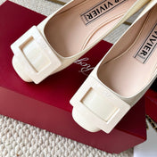 U LOOK BALLERINAS IN WHITE GLOSSY CALFSKIN