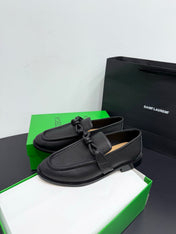 BOTTEGA VENETA 26S LOAFERS IN BLACK GRAINED CALFSKIN