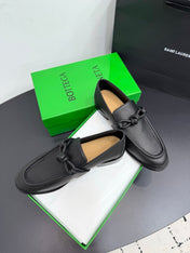 BOTTEGA VENETA 26S LOAFERS IN BLACK GRAINED CALFSKIN