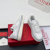 VALENTINO 25S RUNBOOT SNEAKERS IN WHITE SUEDE AND LAMBSKIN