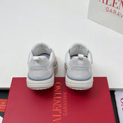 VALENTINO 25S RUNBOOT SNEAKERS IN WHITE SUEDE AND LAMBSKIN