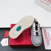 VALENTINO 25S RUNBOOT SNEAKERS IN GREY MIX TEAL BLUE LAMBSKIN