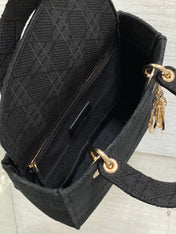 SMALL 24 LADY BAG IN BLACK CANVAS