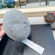 BERET HAT IN ASH GRAY WOOL 406885