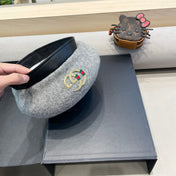 BERET HAT IN ASH GRAY WOOL 406885