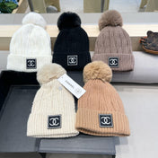 BEANIE HAT IN BLACK WOOL 422174