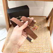 PRADA 25S BELT 25 MM IN BROWN SUEDE 542643