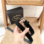 PRADA 25S BELT 25 MM IN BLACK SUEDE 542640