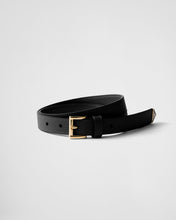PRADA 25S BELT 25 MM IN BLACK CALFSKIN 542645