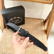 PRADA 25S BELT 25 MM IN BLACK CALFSKIN 542644