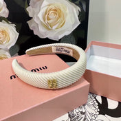 THICK HEADBAND IN WHITE CORDUROY 412477