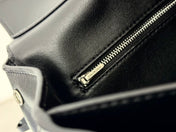 RODEO SMALL BAG 29 IN BLACK SMOOTH CALFSKIN SILVER HARDWARE