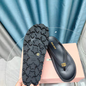 Flip Flop Sandals Black Calfskin