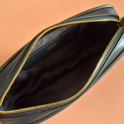 MIUMIU 26S POUCH BAG 20 IN BLACK CALFSKIN GOLD HARDWARE