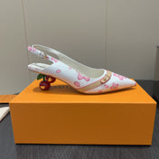 LV HIGH SLINGBACK 25S 55 MM IN WHITE CALFSKIN