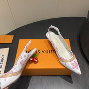 LV HIGH SLINGBACK 25S 55 MM IN WHITE CALFSKIN