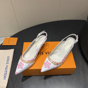 LV HIGH SLINGBACK 25S 55 MM IN WHITE CALFSKIN