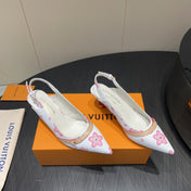 LV HIGH SLINGBACK 25S 55 MM IN WHITE CALFSKIN