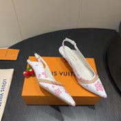 LV HIGH SLINGBACK 25S 55 MM IN WHITE CALFSKIN