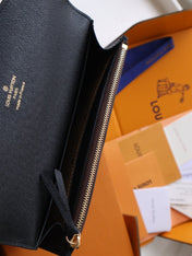 EMILIE WALLET 19 IN CHOCOLATE BROWN MONOGRAM CALFSKIN